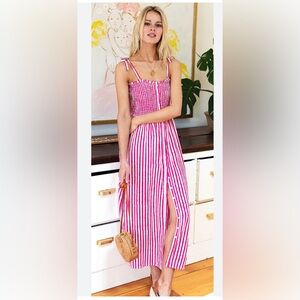 India Collection by Emerson Fry pink stripe maxi dress